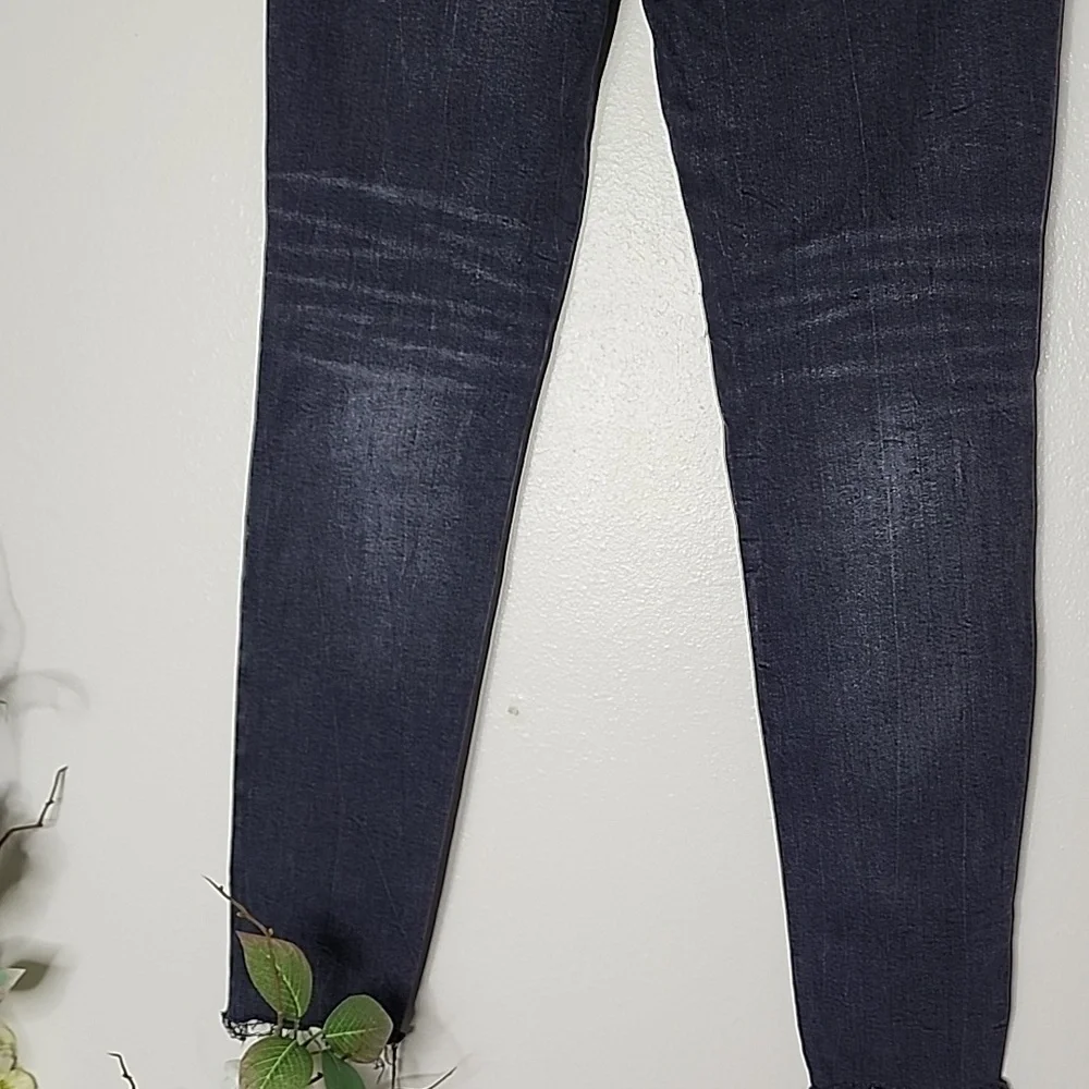 AEO Off Black Jeans Super Stretch Highest Rise Jegging Distressed XLong